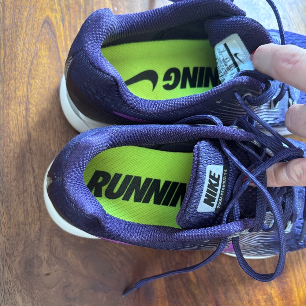 Nike Zoom Pegasus 34 Women’s 9 Dark Purple Athletic Sneakers Running Shoes - Picture 4 of 4